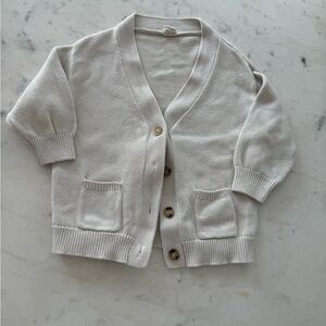 Kids Cream Cardigan Sweater